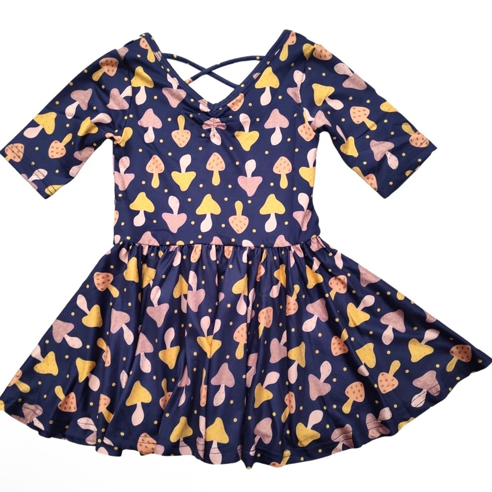 Dot Dot Smile Girls 2 2T Mushroom Dark Purple Shiny Ballerina Twirl Dress NWT